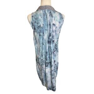 Rebecca Taylor Silk Chiffon Tie Dye Studded Embellished Collar Dress Size 2